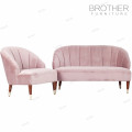 Neues Design Rosa Holzrahmen 2-Sitzer-Sofa